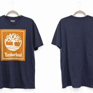 Timberland Navy Blue T-Shirt with Orange Logo